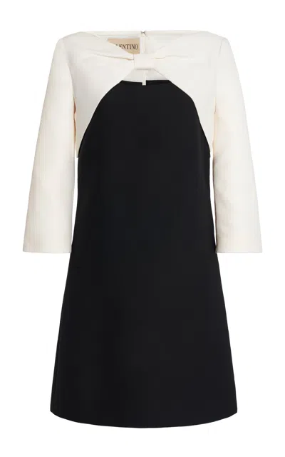 Valentino Couture Virgin-wool Blend Mini Dress In Black