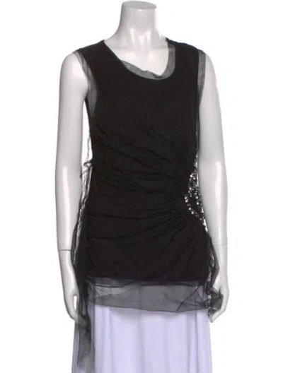 Pre-owned Valentino Cowl Neck Sleeveless Tunic In Black