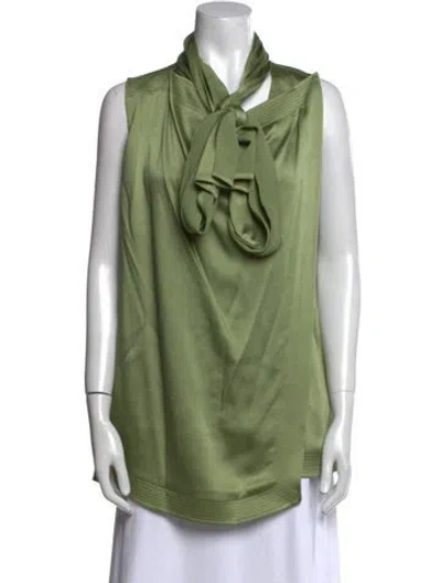 Pre-owned Valentino Cowl Neck Sleeveless Tunic In Green