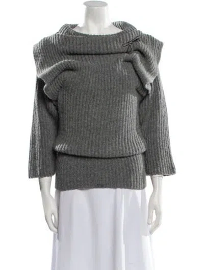 Pre-owned Valentino Cowl Neck Sweater In Gray
