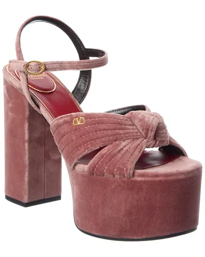 Valentino Garavani Valentino Crasher 125 Velvet Platform Sandal In Pink