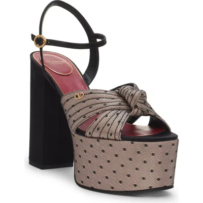 Valentino Garavani Valentino Crasher Platform Sandal In Beige/black