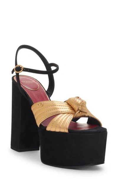 Valentino Garavani Valentino Crasher Platform Sandal In Black/gold