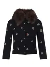 Valentino Wool Cardigan With Detachable Fur Collar In Black
