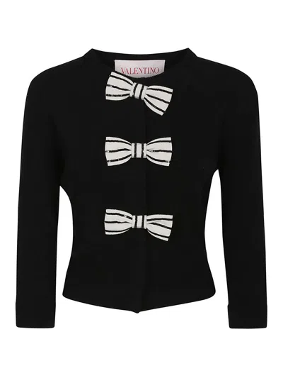 Valentino Cardigan In Lana Nera Donna In Black