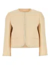 Valentino Garavani Women Cream Crepe Couture Blazer In Beige