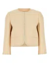 Valentino Garavani Women Cream Crepe Couture Blazer In Betulla