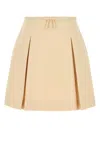 Valentino Womens Betulla Bow Pleated Wool-silk Woven Mini Skirt In Beige