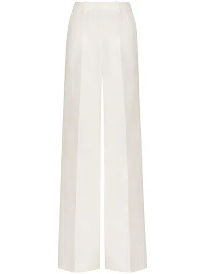 Valentino Cream Crepe Couture Trousers For Women