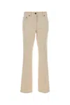 Valentino Pleated Gold Detail Jeans In Brown