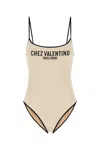 Valentino Garavani Cream Lycra Piquet Swimsuit In Neutral