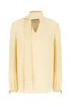 Valentino Silk Blouse Fringe Tie Long Sleeves
