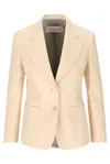 Valentino Single-breasted Long-sleeved Blazer In Betulla