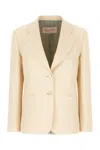 Valentino Wool And Silk Single-breasted Jacket In Neutral