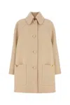 Valentino Cream Wool Coat In Multi