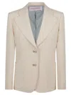 Valentino Cream Wool Crepe Jacket In Neutrals