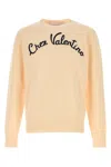 Valentino Beige Embroidered Wool Sweater