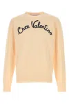 Valentino Beige Embroidered Wool Sweater In White