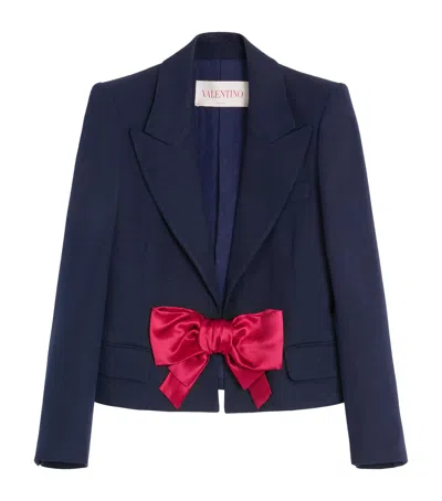VALENTINO CREPE BOW-DETAIL BLAZER