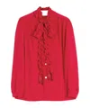 Valentino Crepe De Chine Shirt Shirts Multicolor In Red