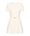Valentino Crepe Couture Belted Minidress In White