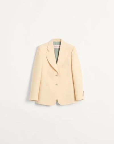 Valentino Single-breasted Long-sleeved Blazer In Beige