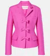 Valentino Garavani Bow Detail Crepe Couture Blazer In Pink