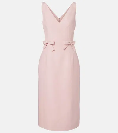 Valentino Crepe Couture Bow-detail Midi Dress In Pink