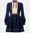 Valentino Pleated Pintuck Bow-front Mini Dress