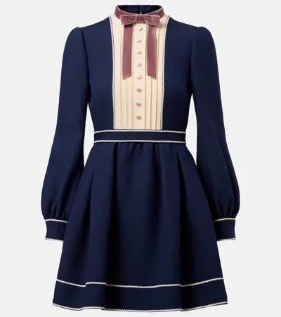 VALENTINO CREPE COUTURE BOW-DETAIL MINIDRESS