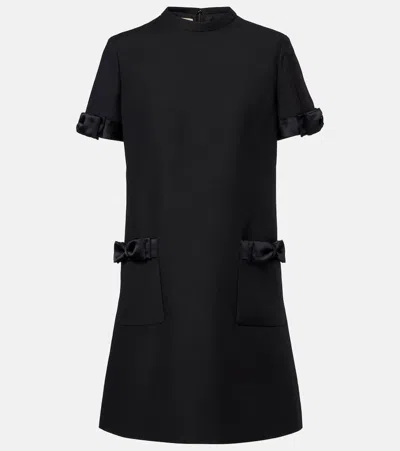 VALENTINO CREPE COUTURE BOW-DETAIL MINIDRESS