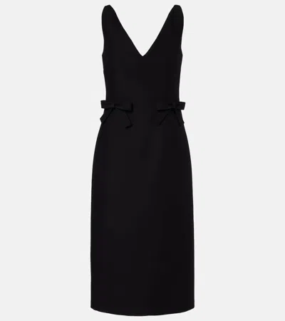 Valentino Crepe Couture Bow-detail Minidress In Black