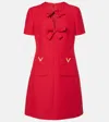 Valentino Fitted Red Dress With Decorative Bows In Red