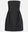 Valentino Crepe Couture Strapless Mini Dress In Schwarz