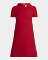 Valentino Crepe Couture Crystal Heart Mini Dress In Red