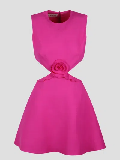 Valentino Crepe Couture Cut Out Mini Dress In Pink