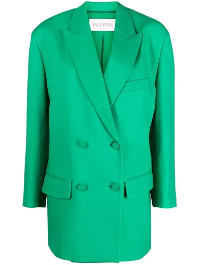 Valentino Garavani Green Crepe Couture Oversize Blazer