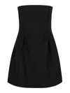 Valentino Crepe Couture Strapless Mini Dress In Black