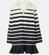 Valentino Garavani Collared Wool-silk Crepe Mini Dress In Multi