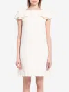 Valentino Ruffled Wool And Silk-blend Crepe Mini Dress In Ivory