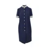 Valentino Indigo Blue Dress With Macramé Trim In Blue