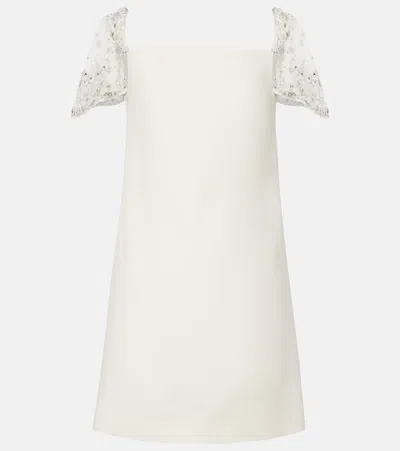 Valentino Garavani Ivory Wool-blend Mini Dress With Silk Lining In Neutral