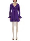 Valentino Crepe Couture Embellished Minidress In Purple