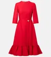 Valentino Crepe Couture Midi Dress In Red