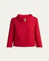 Valentino Womens Paris Heart-button Relaxed-fit Wool And Silk Jacket