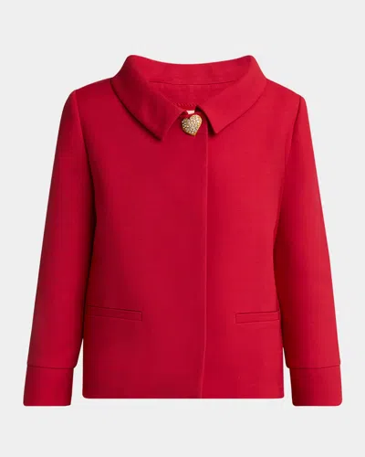 Valentino Crepe Couture Heart Button Jacket