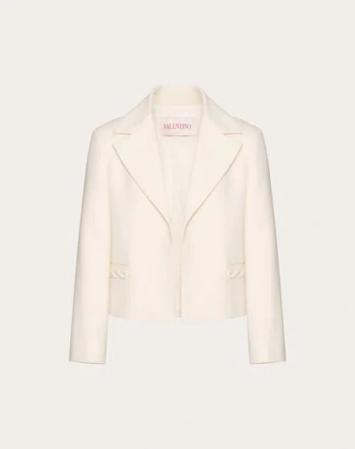 Valentino Crepe Couture Jacke Frau Elfenbein 48 In Ivory