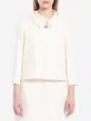 Valentino Crepe Couture Jacket In Ivory