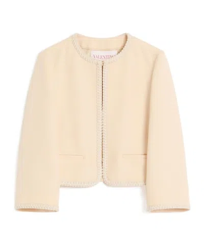 VALENTINO VALENTINO BRAID DETAILED CREWNECK JACKET