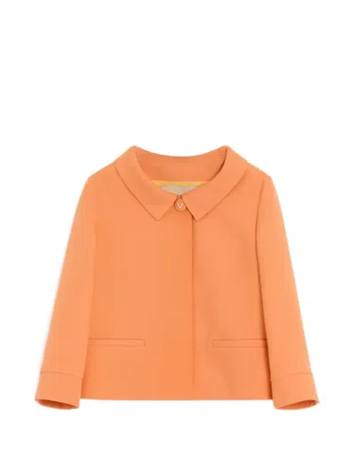 Valentino Tailored Jacket Three Quarter Sleeves Collar In Orange